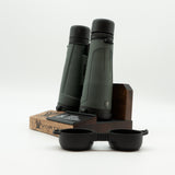 Pre-owned Vortex Kaibab HD 18x56 binoculars, objective side, three-quarter view on Vortex retail block - The Lookout, Prescott AZ