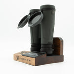 Pre-owned Vortex Kaibab HD 18x56 binoculars, objective side, three-quarter view on Vortex retail block - The Lookout, Prescott AZ