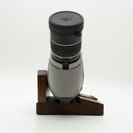Pre-owned VORTEX Razor HD 20–60x85 Angled Spotting Scope, objective side, three-quarter view on Vortex retail block - The Lookout, Prescott AZ