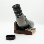 Pre-owned VORTEX Razor HD 20–60x85 Angled Spotting Scope, objective side, three-quarter view on Vortex retail block - The Lookout, Prescott AZ